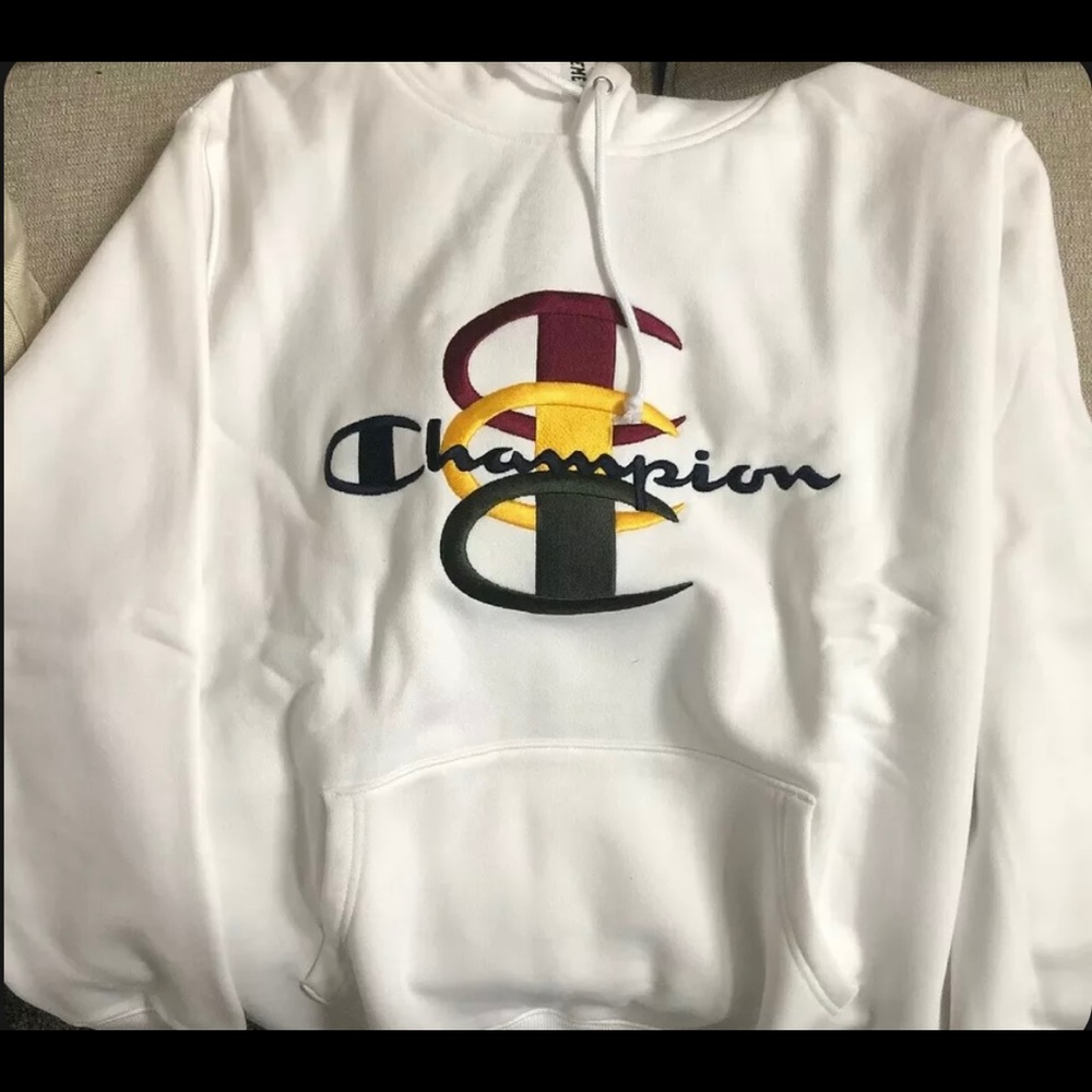 Large champion/supreme hoodie, brand new never been worn.